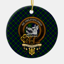 Ornamento De Cerâmica Crachá Escocês Clan Campbell e Crest