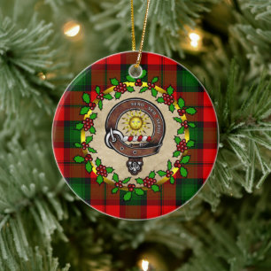 Ornamento De Cerâmica Crachá Kerr Clan & Tartan Personalizado Xmas
