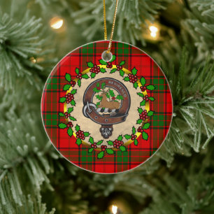 Ornamento De Cerâmica Crachá Maxwell Clan e Tartan Natal Personalizado