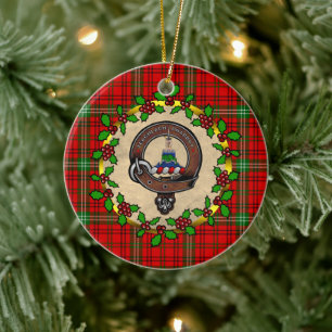 Ornamento De Cerâmica Crachá Morrison e Tartan Natal Personalizado