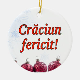 Ornamento De Cerâmica Crăciun fericit! Feliz Natal no rf romeno