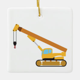 Ornamento De Cerâmica Crane Construction Truck