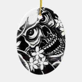 Ornamento De Cerâmica Crânio de tatuagem
