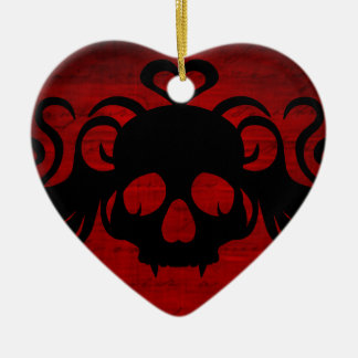 Ornamento De Cerâmica Crânio de vampiro bonito vermelho-escuro