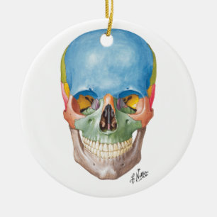 Ornamento De Cerâmica Crânio do Netter para sua árvore de Natal