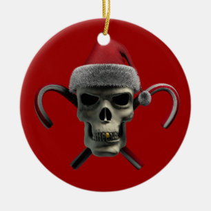 Ornamento De Cerâmica Crânio do Xmas