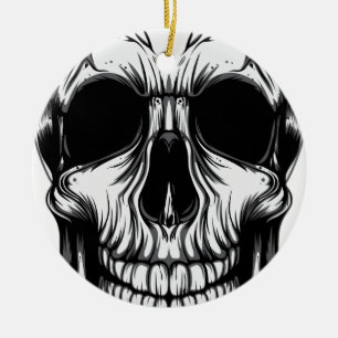 Ornamento De Cerâmica CRÂNIO PELA DESCARGA da ARTE
