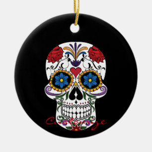 Ornamento De Cerâmica Crânios Humanos Decorcidos - Arte Thunder_Cove