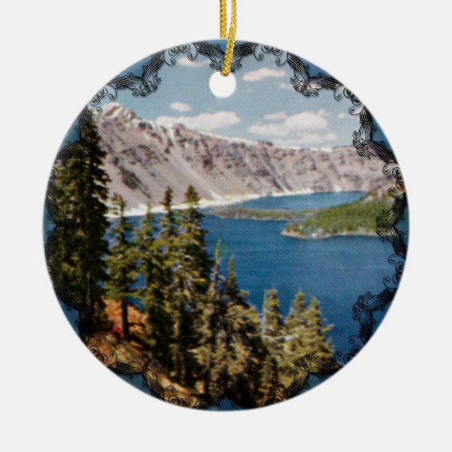 Ornamento De Cerâmica Crater Lake Oregon Ornament (Frente)