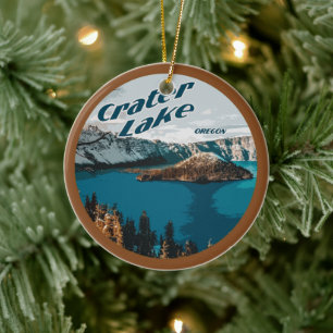 Ornamento De Cerâmica Crater Lake PERSONALIZADO Oregon
