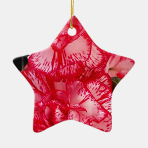 Ornamento De Cerâmica Cravos vermelhos e brancos - NOMEAÇÃO STAR