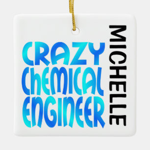 Ornamento De Cerâmica Crazy Chemical Engenheiro PERSONALIZADO