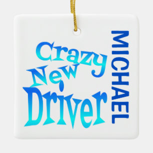 Ornamento De Cerâmica Crazy New Driver CUSTOM