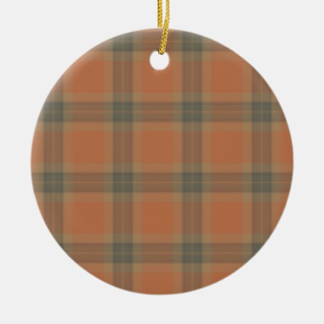 Ornamento De Cerâmica Cream Tartan (Frente)