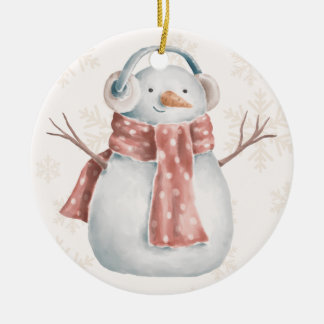 Ornamento De Cerâmica Creamy Snowman