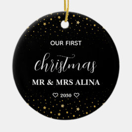 Ornamento De Cerâmica Create Your Own Our First Christmas Married