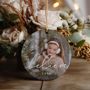 Ornamento De Cerâmica Crer Script   Foto