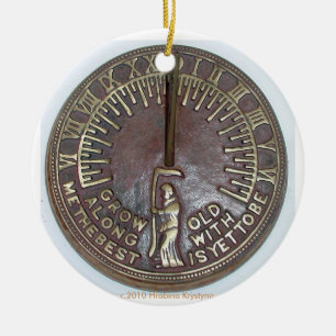 ORNAMENTO DE CERÂMICA CRESÇA VELHO COM MIM QUE O MELHOR É AINDA SER!