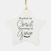 Crescendo em Graça Estrela de Natal Preto e Branco