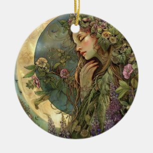 Ornamento De Cerâmica Crescent Moon Ostara
