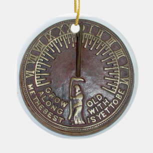 ORNAMENTO DE CERÂMICA CRESCER VELHO COMIGO O MELHOR AINDA NÃO É SER