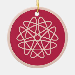 Ornamento De Cerâmica Crescimento nuclear - magenta no centeio.