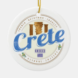 Ornamento De Cerâmica Creta Island Retro Vintage Holiday Souvenir