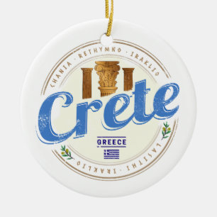 Ornamento De Cerâmica Creta Island Retro Vintage Holiday Souvenir