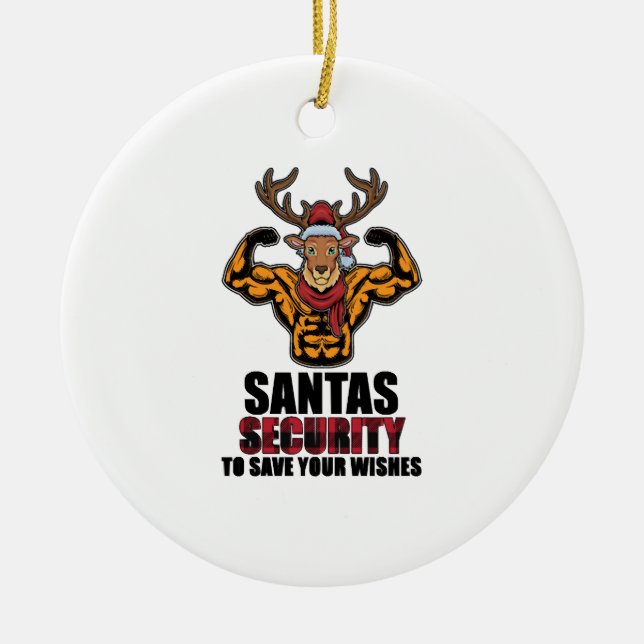 Ornamento De Cerâmica Criador de Pormenores Weiglifter Gym Papais noeis  (Frente)