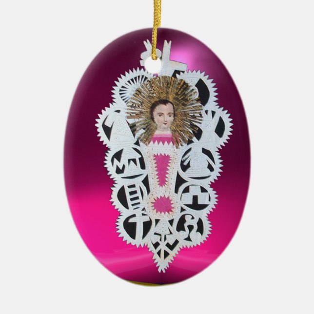 Ornamento De Cerâmica Criança Jesus,Antiguamente Escultura de Papel de N (Frente)