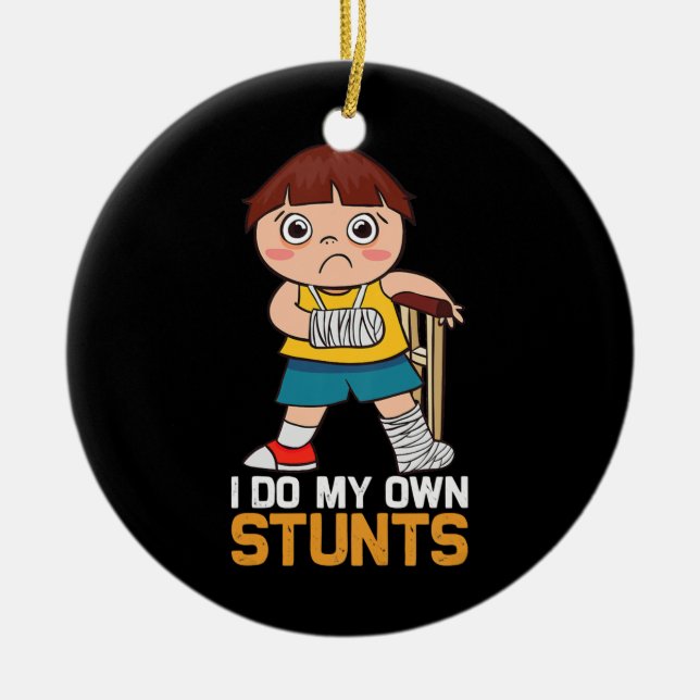 Ornamento De Cerâmica Crianças Crianças Engraçadas Arte De Braço Quebrad (Frente)