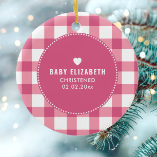 Ornamento De Cerâmica Crianças Cute Baby Girl Fotografam Rosa Natal Bap