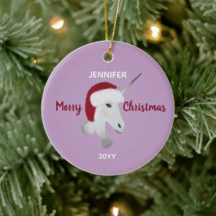 Ornamento De Cerâmica Crianças de Fantasia Roxo de Natal Personalizadas