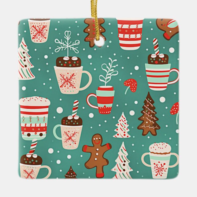 Ornamento De Cerâmica Crianças de Natal (Frente)