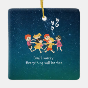 Ornamento De Cerâmica Crianças felizes