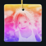 Ornamento De Cerâmica Crianças Simples<br><div class="desc">Faça uma cópia fácil e personalize com as suas próprias imagens esta Crianças Simples Personalizadas Foto de Natal Rainbow Keepsasasasaque Cerâmico. Adicione qualquer formato de foto personalizado: retrato vertical, paisagem horizontal, em forma quadrada. Crie seu próprio presente de fotos de manutenção único para a família, filhos, avós, amigos. Design sua...</div>