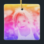 Ornamento De Cerâmica Crianças Simples<br><div class="desc">Faça uma cópia fácil e personalize com as suas próprias imagens esta Crianças Simples Personalizadas Foto de Natal Rainbow Keepsasasasaque Cerâmico. Adicione qualquer formato de foto personalizado: retrato vertical, paisagem horizontal, em forma quadrada. Crie seu próprio presente de fotos de manutenção único para a família, filhos, avós, amigos. Design sua...</div>