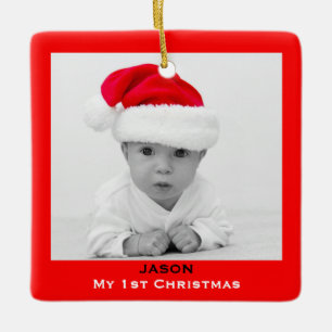 Ornamento De Cerâmica Criar Natal do bebê feito sob encomenda do