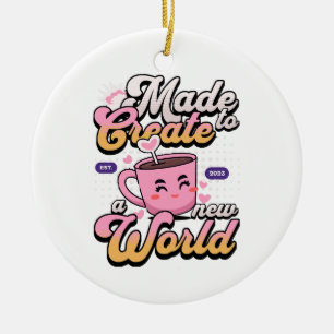 Ornamento De Cerâmica Criar um novo mundo