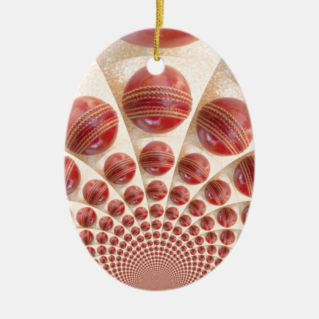 Ornamento De Cerâmica Cricket Balls: Array ritmado (Frente)