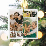 Ornamento De Cerâmica Crie a sua própria colagem de 6 fotos<br><div class="desc">Crie seu próprio Enfeites de natal personalizado de colagem de fotos com 6 das suas memórias de fotos favoritas.</div>