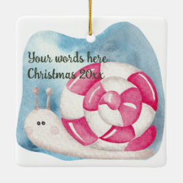 Ornamento De Cerâmica Crie o seu natal do Caracol Peppermineiro