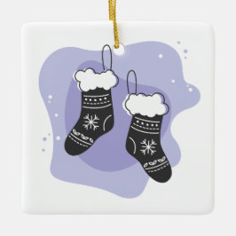 Ornamento De Cerâmica Crie o seu próprio Natal em Púrpura