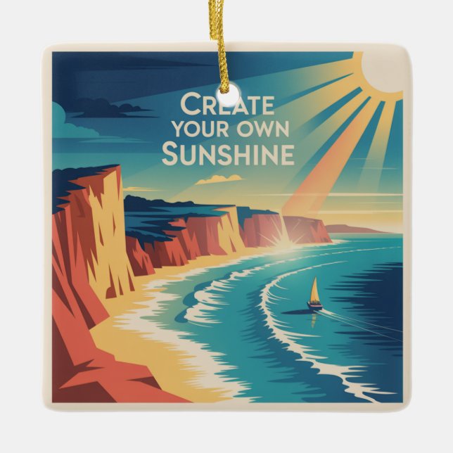 Ornamento De Cerâmica Crie o Seu Próprio Sol (Frente)
