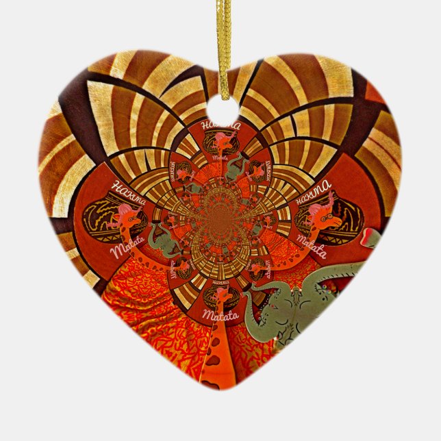 Ornamento De Cerâmica Crie o seu único Design de arte africana Girafa (Frente)