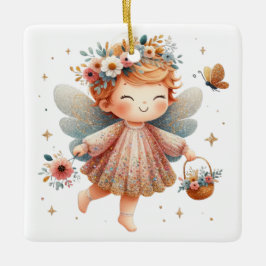 Ornamento De Cerâmica Crie Seu Próprio Anjo de Margaridas Reluzentes