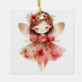 Ornamento De Cerâmica Crie Seu Próprio Anjo de Natal com Papoulas Dourad