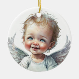 Ornamento De Cerâmica Crie Seu Próprio Anjo de Natal para um Bebê Feliz