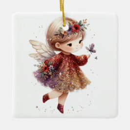 Ornamento De Cerâmica Crie seu próprio anjo de papagaios espumantes