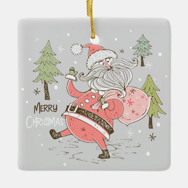 Ornamento De Cerâmica Crie seu próprio Bobo Papai Noel (Frente)